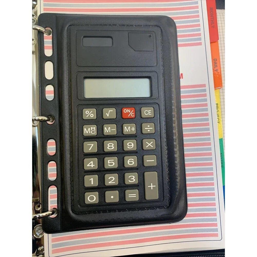 Enzo Baglioni Time Management System Undated Zip Leather Solar Calculator VTG